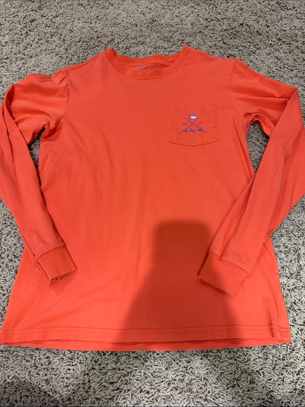 Southern Tide Long-Sleeve Pocket Tee - Coral